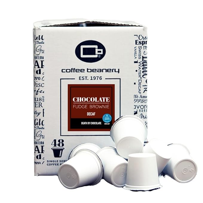 Chocolate Fudge Brownie Decaf Coffee Pods by Coffee Beanery | 192ct Bulk Flavored Decaf Coffee Pods Medium Roast Coffee