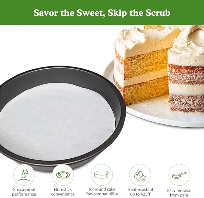 Regency Wraps Parchment Paper Circles For Round Cake Pans, Greaseproof Liners for Non-Stick Baking, 9" (Pack of 50), White
