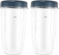 2 Pack Blender 32OZ Cup with Lid, Compatible with Nutribullet 600W 900W Blender Juicer Accessory