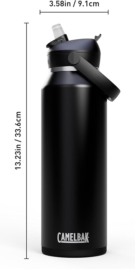 CamelBak Thrive Flip Straw Insulated Stainless Steel Water Bottle Black, 40oz