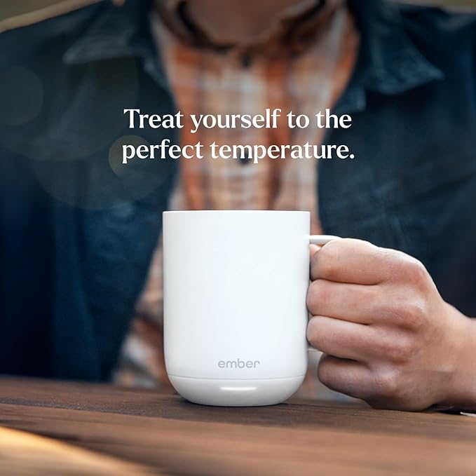 Ember Temperature Control Smart Mug 2, 10 Oz, App-Controlled Heated Coffee Mug with 80 Min Battery Life and Improved Design, White