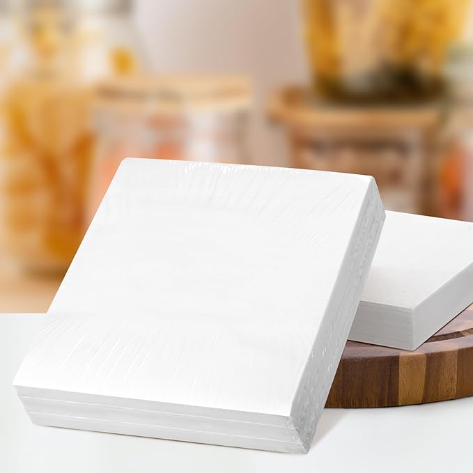 GWHOLE 500pcs Parchment Paper Sheet for Baking, Hamburger patty paper 5.5" Square Non-Stick Wax Paper Sheets for Burger Press Patty Seperate Cookies