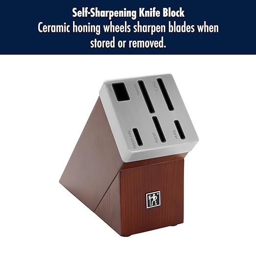 HENCKELS Solution Razor-Sharp 7-pc Knife Block Set, Chef Knife, Bread Knife, German Engineered Informed by 100+ Years of Mastery