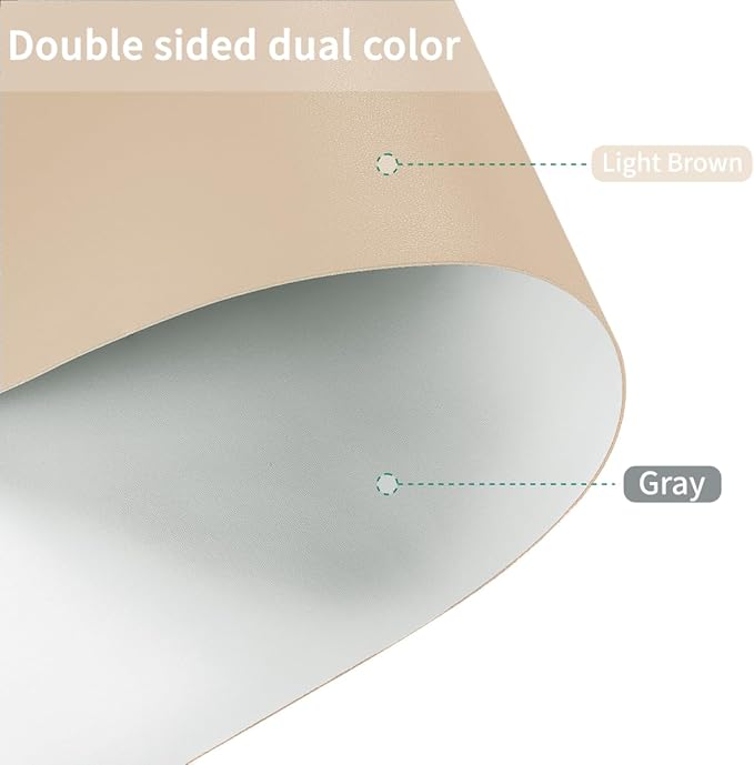 Table Top Protector for Dining Room Table - Can Be Used On Both Sides Waterproof and Easy to Clean Good Flatness Used for Dining Table(Light Brown+Gray 44x84)