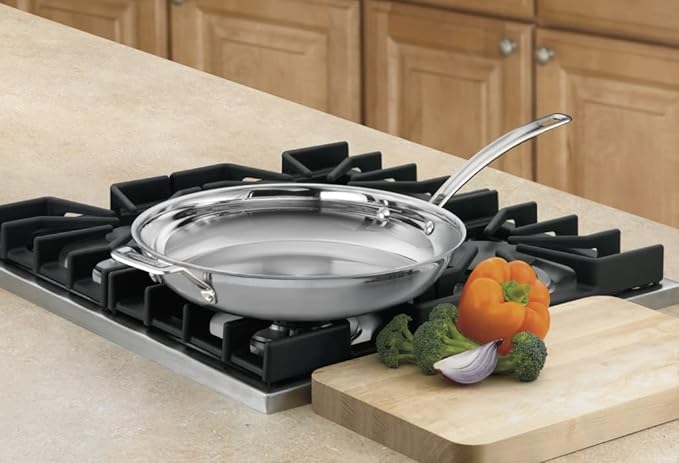 Cuisinart MultiClad Pro 12" w/Helper Handle Skillet, Inch, Stainless Steel