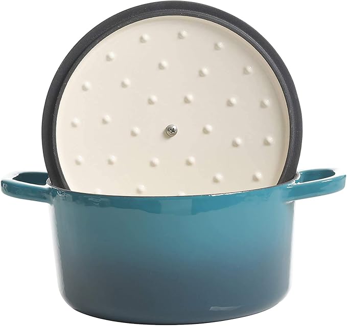 Crock-Pot Artisan Round Enameled Cast Iron Dutch Oven, 3-Quart, Teal Ombre