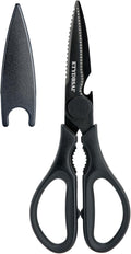 All Purpose Kitchen Scissors for Food, Heavy Duty Kitchen Shears that Come Apart Dishwasher Safe, Sharp Durable Stainless Steel Scissors for Meat, Soft Grip Comfort Handle,Titanium Plated Black