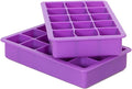 Ice Cube Mold Elbee Home 2 Pack Silicone Ice Cube Tray Flexible 15 Cube Purple Silicone Ice Cube Trays Made from Food Grade Silicone are Reusable & BPA Free Perfect for Whiskey and Cocktails