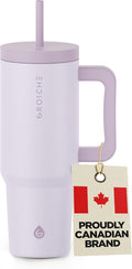 GROSCHE ASPEN 40 oz tumbler with handle and straw. Extreme insulation, classy design, built to last insulated stainless steel tumbler with handle, lid and straw - LAVENDER