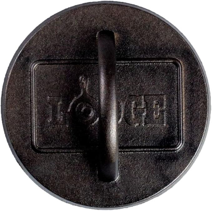 Lodge Pre-Seasoned Round Cast Iron Press - Cast Iron Griddle Press for a Restaurant-Quality Sear - Unparalleled Heat Retention - Use on the Stove or the Grill - 6.25 Inch