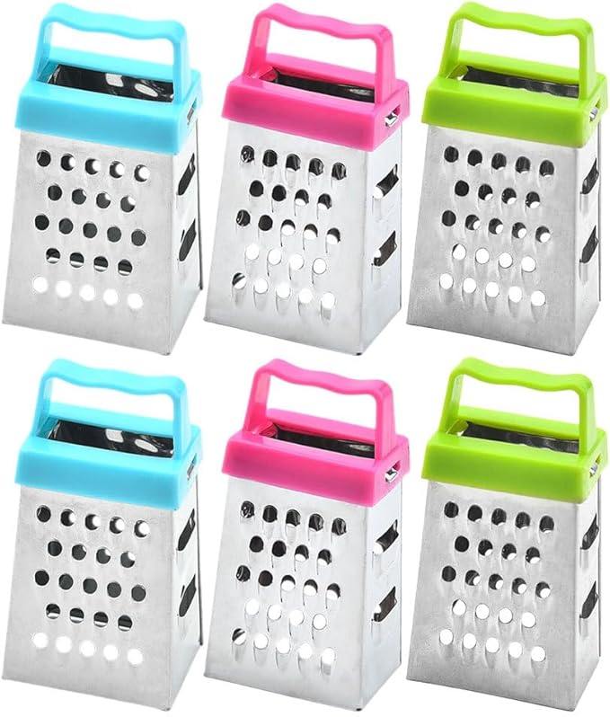 6Pcs Stainless Steel Mini Cheese Graters Kitchen Square Slicer Ginger Mini Zester Vegetable Grater Food Shredder 2.63X1.45X1.06Inch