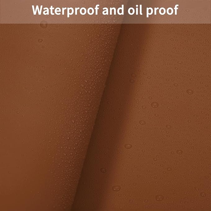 Leather Desk Mat,1.8mm Thick,12x66 Inch Desk Cover,Desk Protector Mat,Dresser Cover Top,Desktop Cover,Dresser Cover Top for Bedroom,Table Protector Mat(Brown+Gray,12×66)