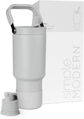 Simple Modern Trek Pivot | 30oz Flip Straw Tumbler with Handle | Water Bottle & Boot | Interchangeable Straw & Chug Lids | Insulated Stainless Steel Jug | Gym Sports Outdoors | Ice Gray