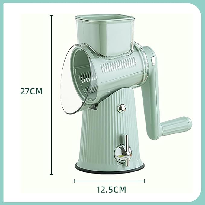 Sakesfor 5 In 1 Food Chopper,2025 New Sakesfor 5 In 1 Rotary Cheese Grater Vegetable Slicer,5 in 1 Hand Crank Food Chopper,Easy To Clean Kitchen Gadgets(Green)