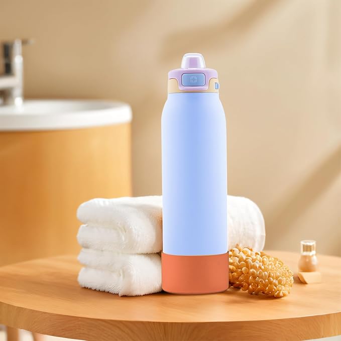 2 PCS Silicone Bottom for Ello Pop 32 OZ Water Bottle, Water Boot for Ello Pop,Avoid Scratches and Noise(Orange, 22oz)