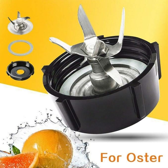 Blender Blade for Oster Osterizer with Rubber Seal Gasket & 4902 Blender Jar Bottom & 6 Point Fusion Blade 4980 replacement parts by SixElements