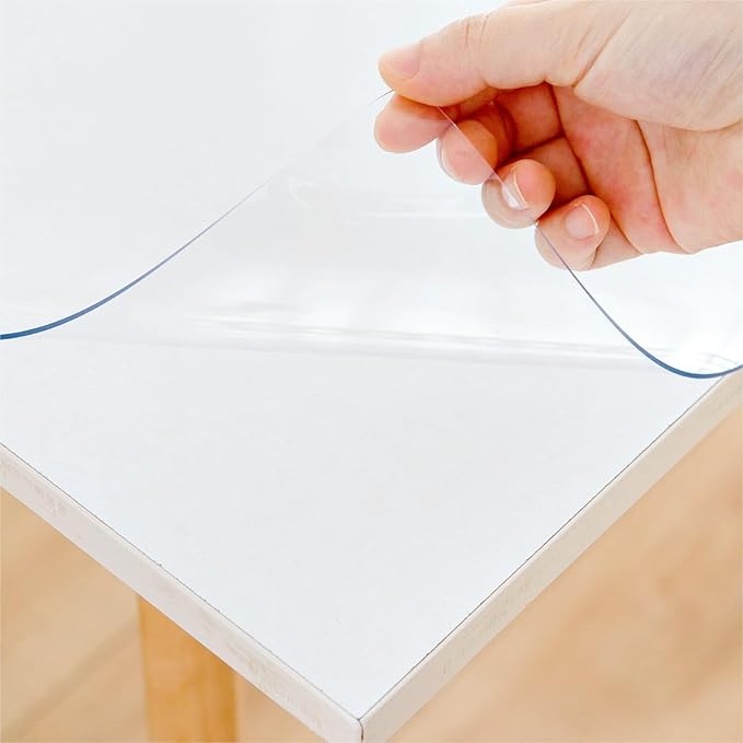 17 x 24 Inch Clear Table Cover Protector, Clear Desk Mat, Table Protector, 1.5mm Plastic Table Cover, Vinyl Table Protector, Desk Mats on Top