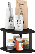 Furinno Turn-N-Tube Kitchen Countertop Organizer, 2-Tier Corner Countertop Organizer Shelf, Corner Shelf, for Kitchen, Pantry, Organizers and Storage, Espresso