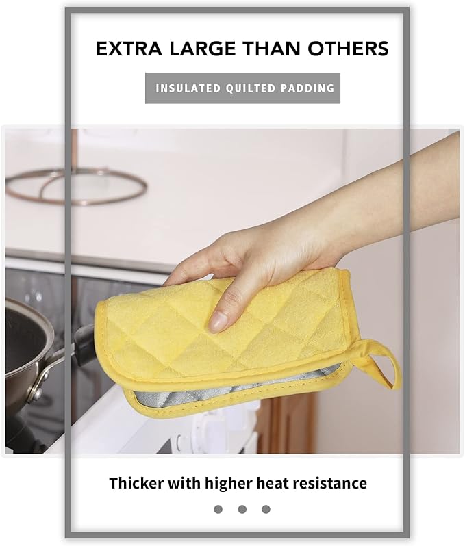 Joyhalo 5 Pack Heat Resistant Pot Holders - Terry Cloth Sets for Cooking & Baking