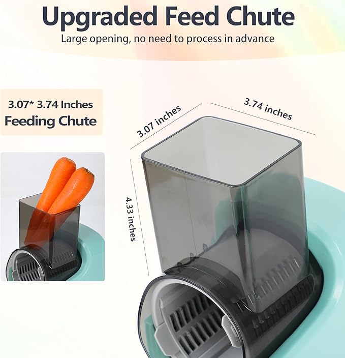 Electric Vegetable Slicer, Salad Shooter, 3-in-1 Electronic Fruit Shredder, Cheese Grater for Home Kitchen Use, Electric Grater with 3 Type Blades Stainless SteelA