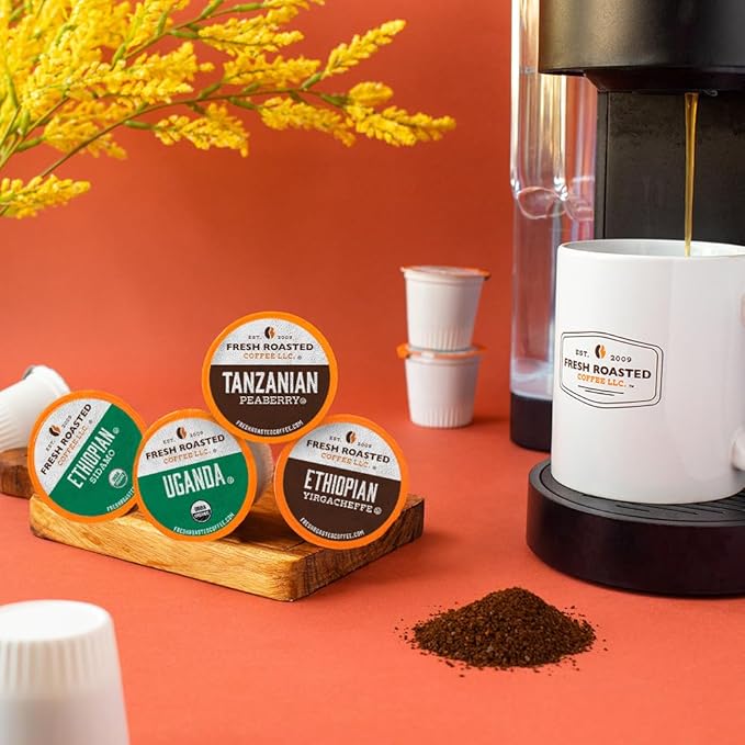 Fresh Roasted Coffee, African Variety Pack, K-Cup Compatible, 96 Pods
