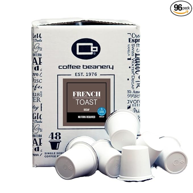 French Toast Decaf Coffee Pods by Coffee Beanery | 96ct Bulk Flavored Decaf Coffee Pods Medium Roast Coffee