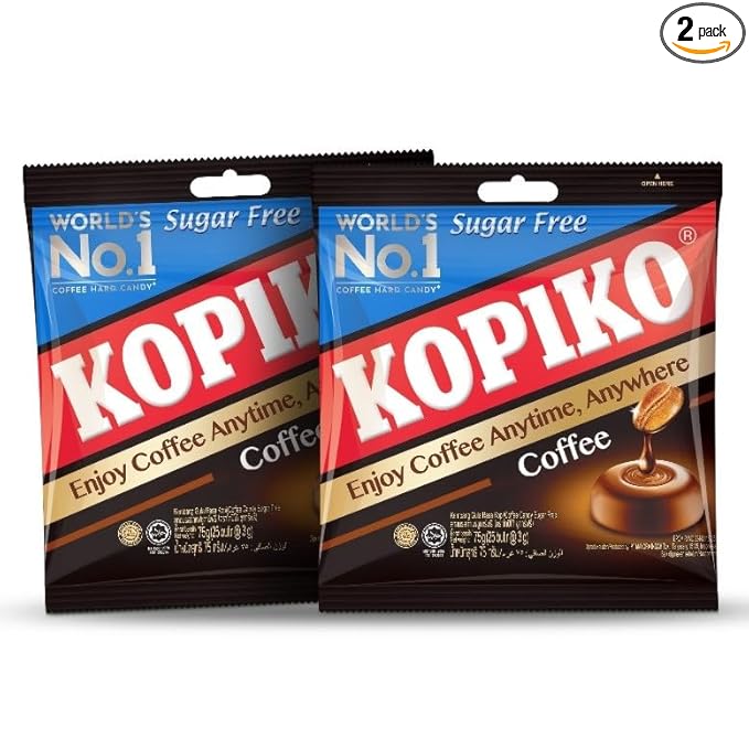 Kopiko Sugar Free Coffee Candy – Bold-Tasty Hard Candy from Indonesia with Real Coffee Extract – A Satisfying Boost for On-the-Go Energy (2-Pack 4.23oz Each)