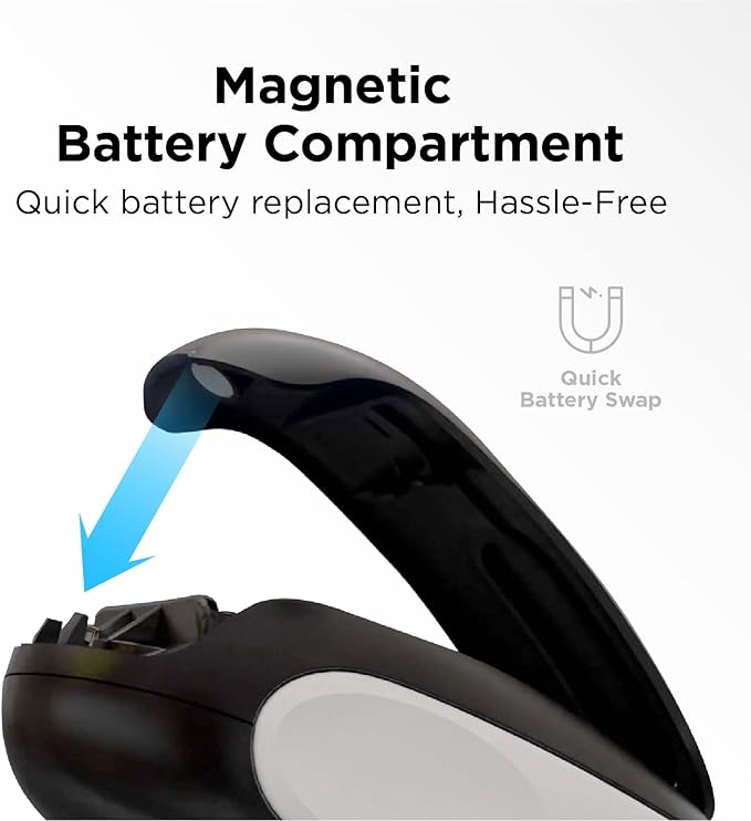 Kitchen Mama One-To-Go Electric Can Opener: One Touch, Auto Stop, Smooth Edge, Lid Lift, Safety, Automatic, Magnetic, Cordless, Battery Operated, Kitchen Appliance for Senior with Arthritis (White)