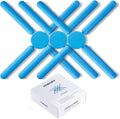 3/Pack Foldable Trivets Silicone, FENGCHEN Folding Trivets, Non-Slip Collapsible Cross Compact Design Expandable Silicone Pot Holder, Blue