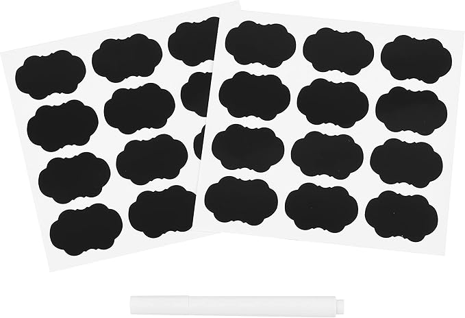 Healthy Packers 8oz Plastic Jars With Lids, Labels and White Marker - 24-Pack Small Plastic Containers with Black Lids. Great for Slime, Lotion, Crafts, Travel General Storage