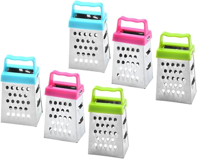 PRETYZOOM 12pcs Mini Cheese Grater Box Stainless Steel Handheld Fruit Vegetable Slicer Easy to Use and Clean Multi-functional Kitchen Tool
