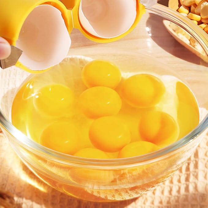 2025 Premium Egg Shell Opener, Egg Shell Cutter Eggs Shell Separator for Raw Eggs, Multifunctional Egg Cutter Egg Cracker Separator for Home Kitchen Gadgets (Yellow)