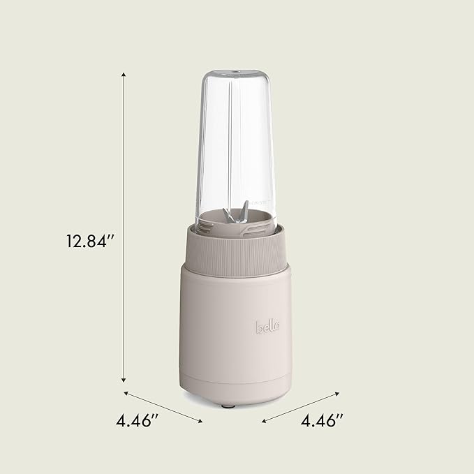 bella 6 Pcs Portable Rocket Blender, Juicer & Smoothie Maker, Press & Twist Design, EverGood™ & BPA Free Dishwasher Safe Parts, 4 Tip Stainless Steel Blade, Cord Wrap, 240 Watt Motor, Oatmilk