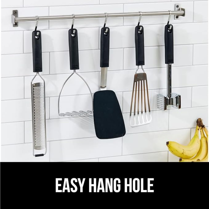 GORILLA GRIP Patented BPA-Free Non-Scratch Spatula, Heat Resistant Silicone Head for Nonstick Cooking Pans, Soft Rubber Handle, Kitchen Spatulas for Flipping, Holiday Prep Essentials, 11.6 in, Black
