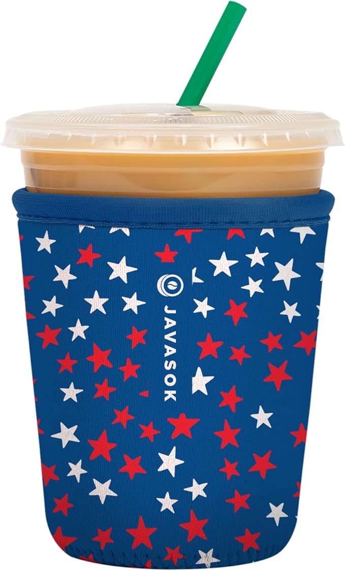 Sok It JavaSok Iced Coffee & Cold Soda Insulated Neoprene Cup Sleeve (Starry Splendor, Small: 16-20oz)