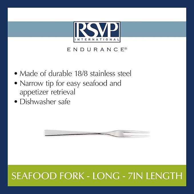 RSVP International Endurance Collection Seafood Tool, Long Fork, Stainless Steel