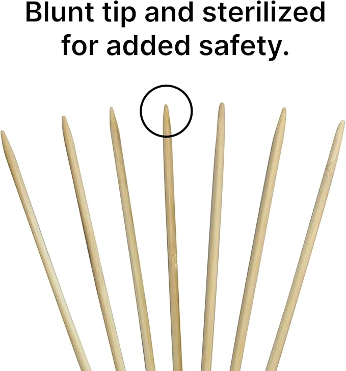 KingSeal Bamboo Wood Corn Dog Skewers, Sticks, 8.75 Inches x 5 mm Diameter, Blunt Point for Safety, Retail Pack - 2 Bags of 50 Skewers (100 Count)