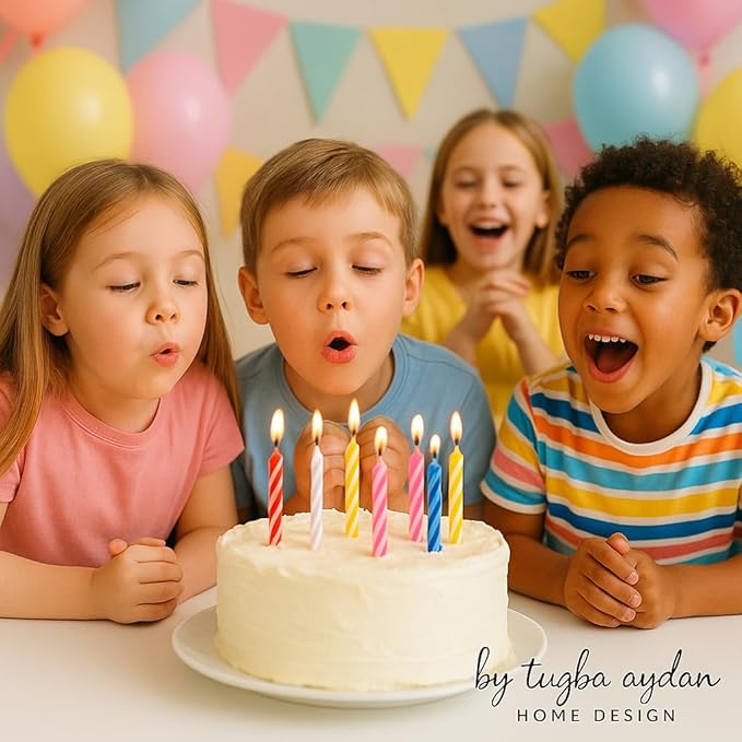 by Tugba Aydan - Birthday Candle - 144 Count Mix Color Birthday Candles for Cake, Cake Candle for Birthday, Party Small Candles…