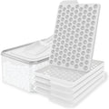 WIBIMEN Mini Ice Cube Trays, Small Tiny Round Pebble Crushed Nugget Ice Trays for Freezer with Lid - Chilling Drinks Coffee Juice(4 Pack/0.55In - White)