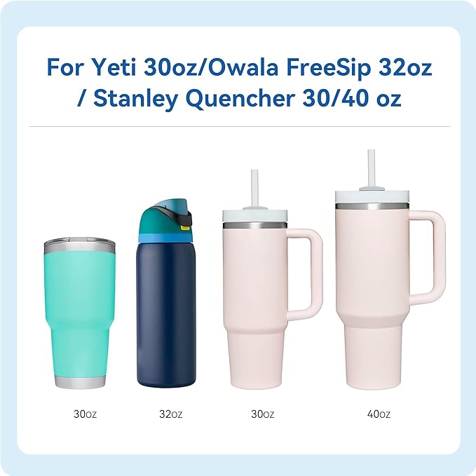 Silicone Bottom Protectors for Stanley Quencher 30/40 oz, Yeti 30 oz, Owala FreeSip 32 oz, Non-Slip Rubber Bottom Protectors (6 Pack 2.36" 60mm)