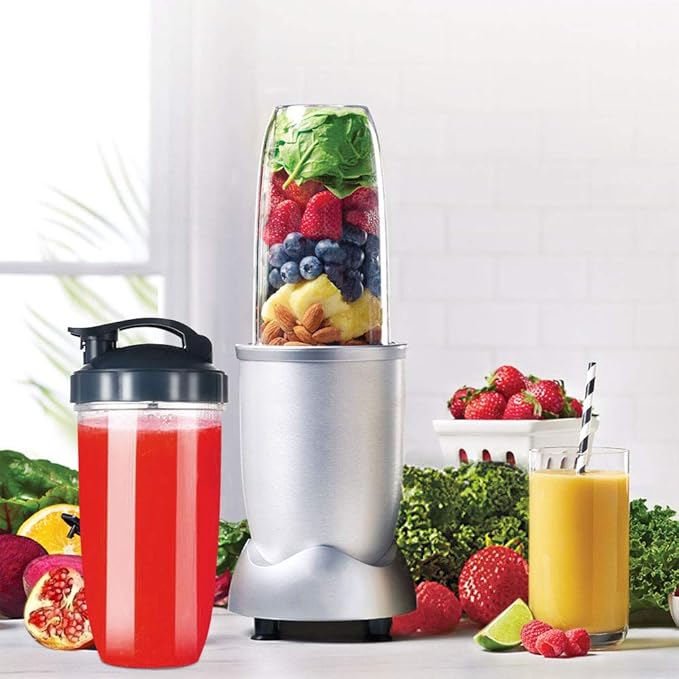 Upgrade Blender Cups Fit for Nutribullet 600w/900w, Replacement Parts 32oz Cups with Flip-Top To-Go-Lids, Blender Accessories (2 Pack)