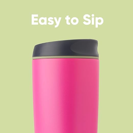 Owala SmoothSip Insulated Stainless Steel Coffee Tumbler, Reusable Iced Cup, Hot Coffee Travel Mug, BPA Free, 20 oz, Pink (Watermelon Breeze) (Pack of 8)