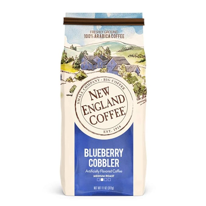 New England Coffee Variety Pack - Butter Pecan/Blueberry Cobbler/Hazelnut Crème, 11oz Bag (Pack of 3)