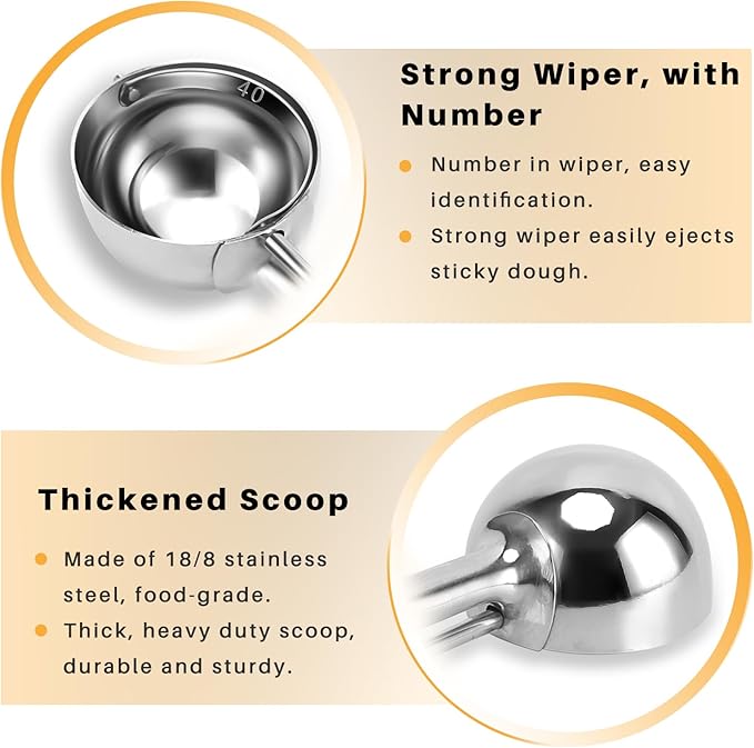 Small Cookie Scoop 1 Tablespoon, Size #60 Cookie Dough Scoop, 1 Tbsp Cookie Scoops for Baking, Selected 18/8 Stainless Steel, for Making Cookies, Melon Ball, Ice Cream