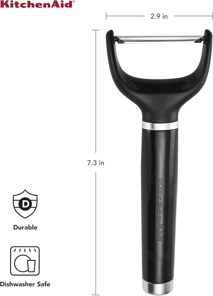 KitchenAid Y Peeler with Ergonomic Handle and Single Edge Blade – Dishwasher Safe with Protective Cover