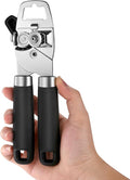 Dual Handle Can Opener, Smooth Edge Manual Can Opener for Safe & Effortless Opening, No Sharp Edges on Can, Comfort Grip & Rust-Resistant Stainless Steel, Easy to Clean