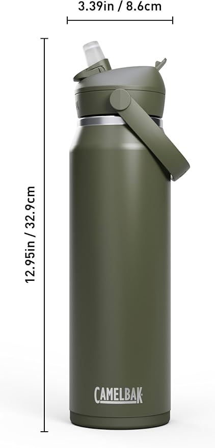 CamelBak Thrive Flip Straw Insulated Stainless Steel Water Bottle Moss, 32oz