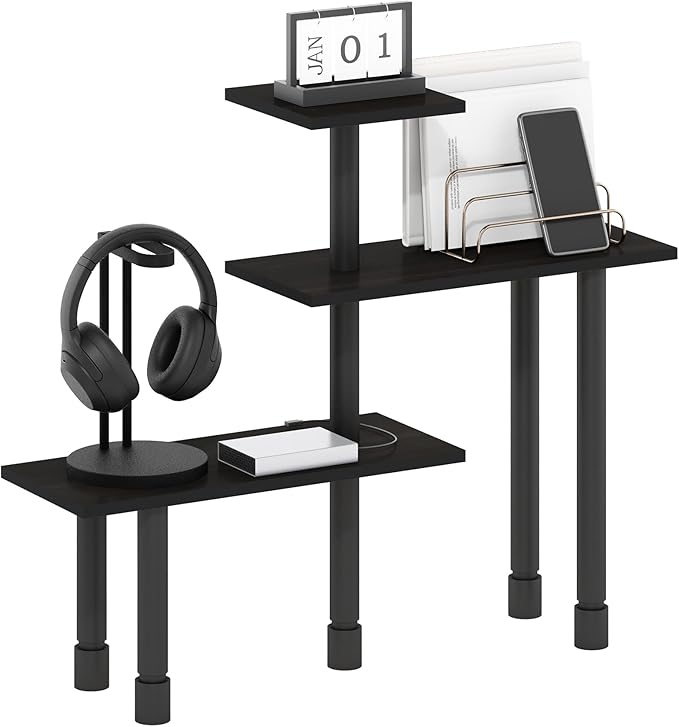 Furinno Turn-N-Tube Kitchen Countertop Organizer, 3-Tier Corner Countertop Organizer Shelf, Corner Shelf, for Kitchen, Pantry, Organizers and Storage, Espresso