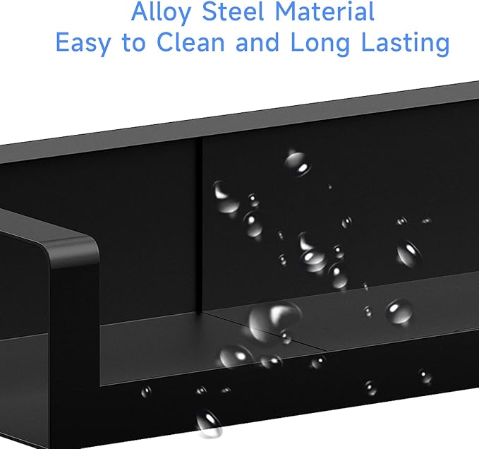 4X Strong Magnetic Shelf for Stove Top, Adjustable 15-30 Inches, Fits Various Stove Lengths, Kitchen Organizer, Holds Spices, Condiments and BBQ Sauces (Matte Black)
