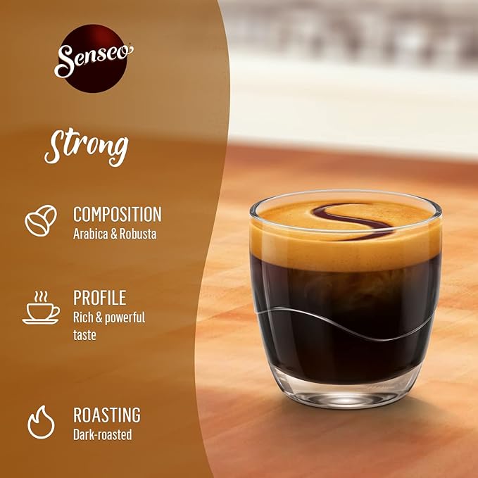 Senseo Strong Dark Roast Coffee Pods – 144 Count (3 Packs) – Bold & Intense Flavor with Rich Crema – Single-Serve Coffee Pads Compatible with Senseo & PeleCom Machines